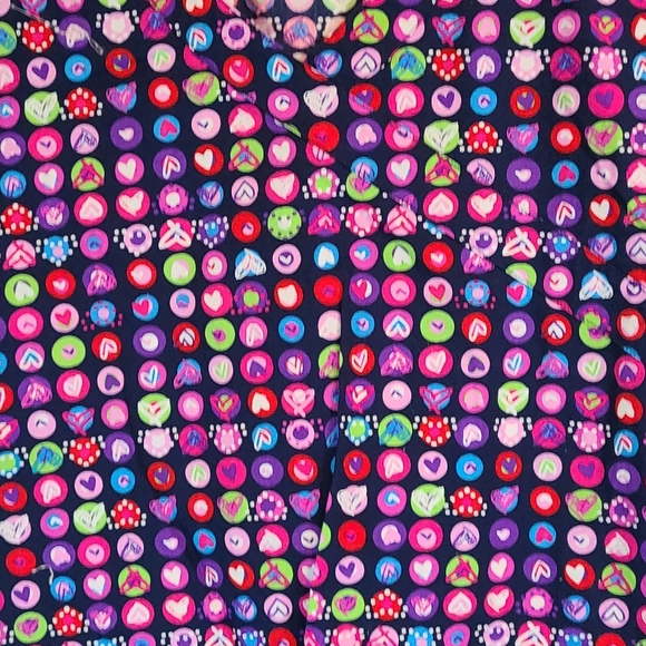 (789) Zoe+Chloe Woman's Colorful Icon dots Scrubs, Size: Small Color: Black - Picture 5 of 11